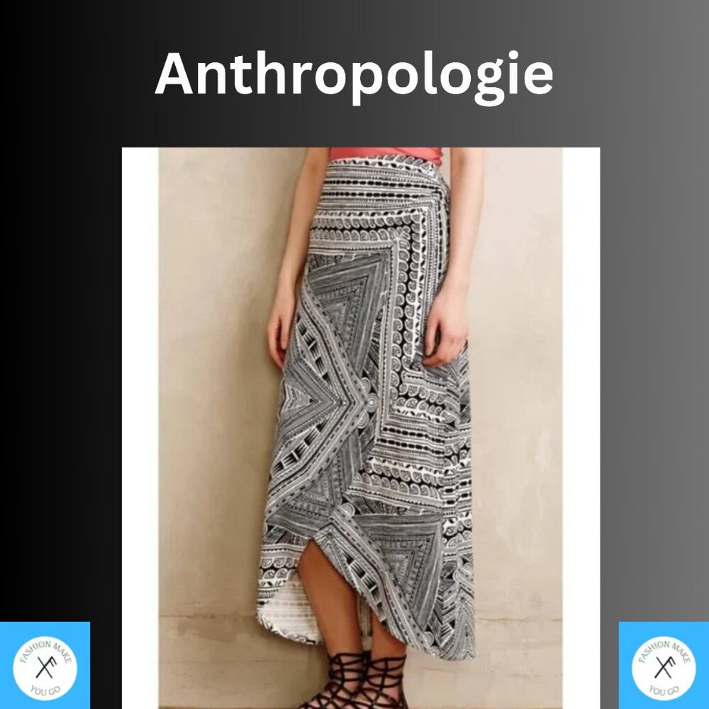 Aztec tribal print Skirt M BOHO CHIC Anthorpologie x Maeve SUMMER STYLE